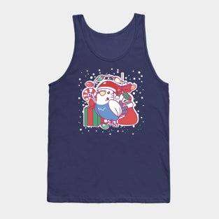 Christmas budgie blue Tank Top